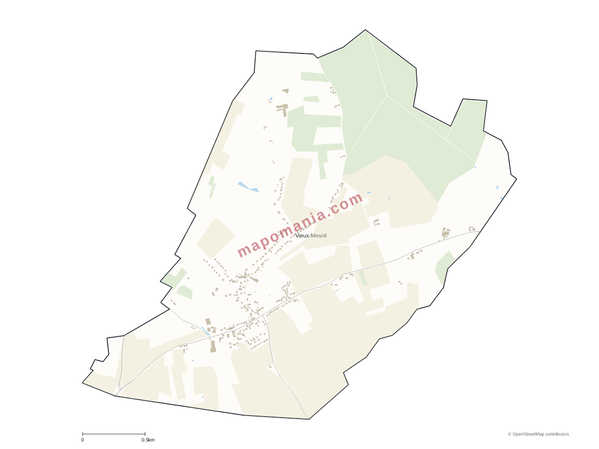 Carte de Vieux-Mesnil à personnaliser