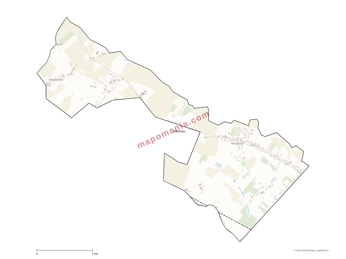 Carte de Villereau à personnaliser