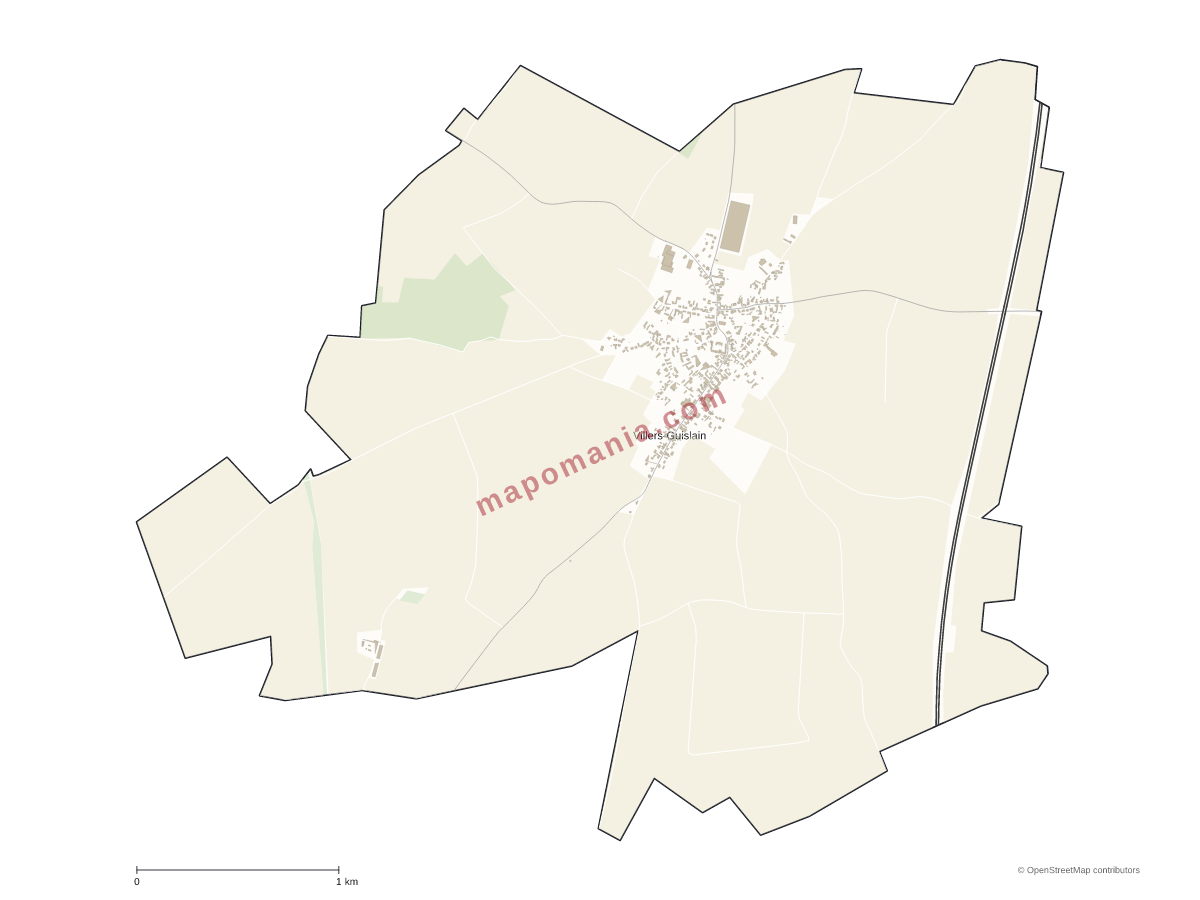 Carte de Villers-Guislain à personnaliser