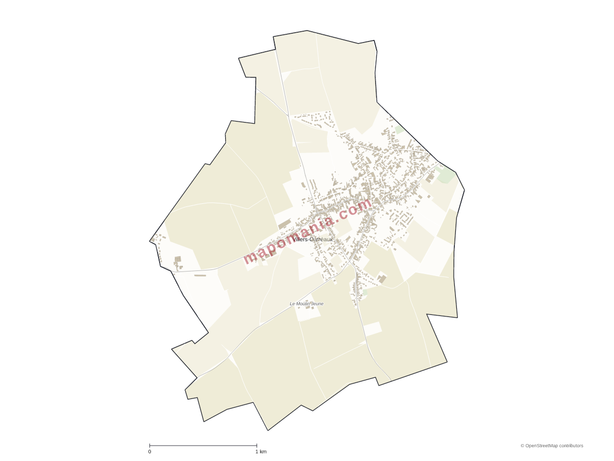 Carte de Villers-Outréaux à personnaliser