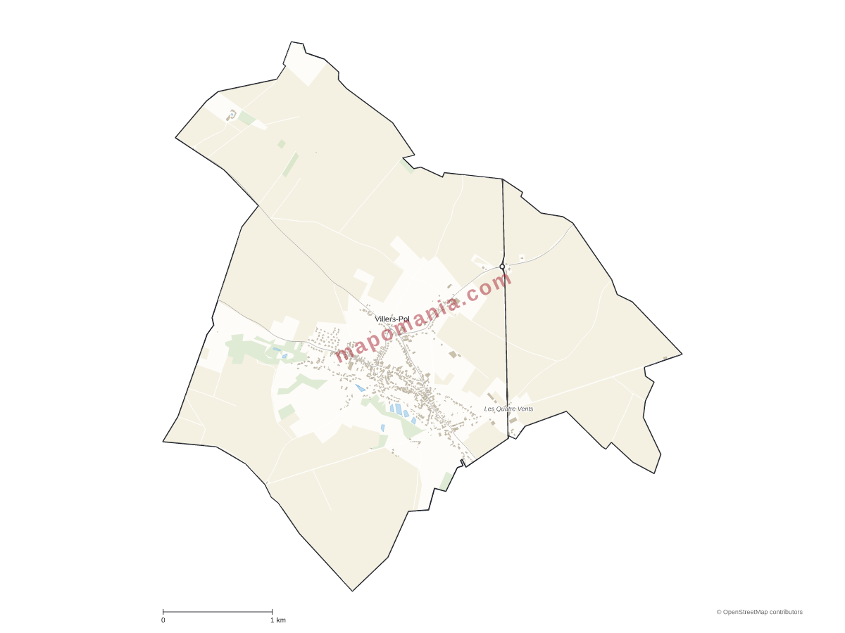 Carte de Villers-Pol à personnaliser
