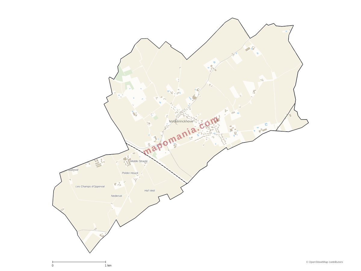 Carte de Volckerinckhove à personnaliser