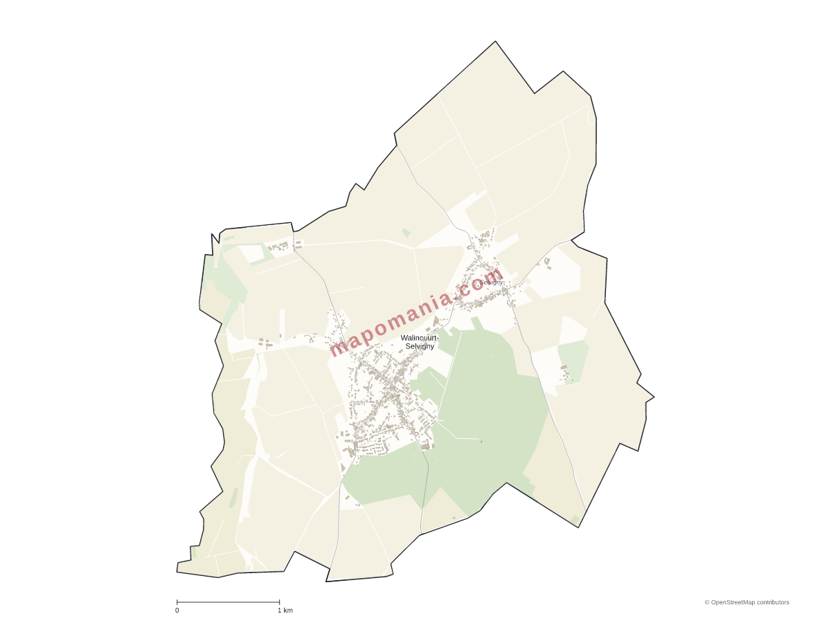 Carte de Walincourt-Selvigny à personnaliser