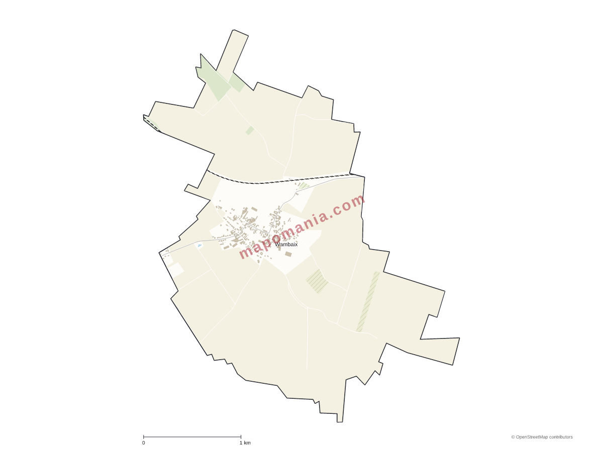 Carte de Wambaix à personnaliser