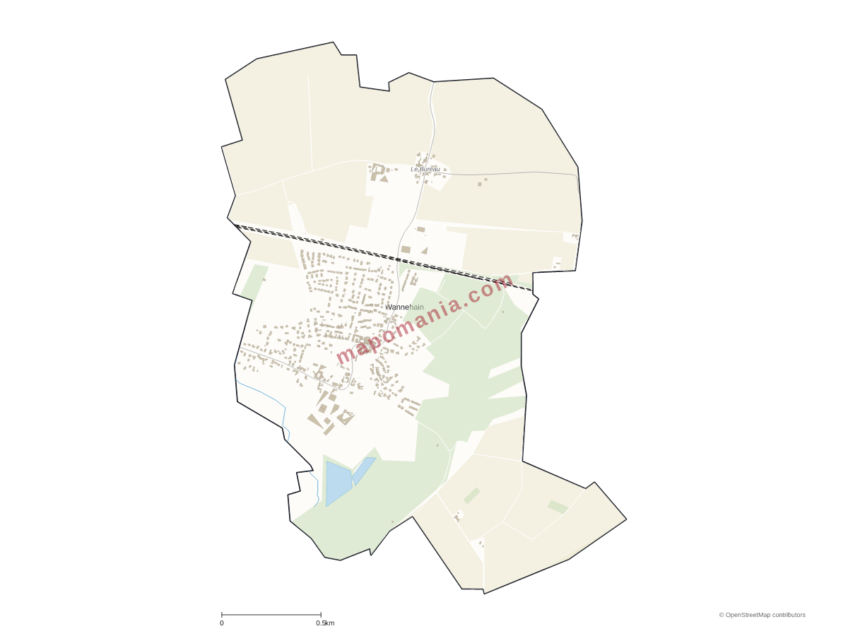 Carte de Wannehain à personnaliser