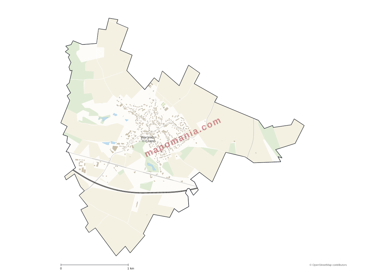 Carte de Wargnies-le-Grand à personnaliser