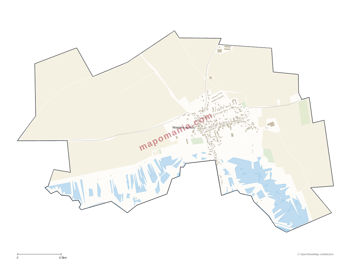 Carte de Wasnes-au-Bac à personnaliser