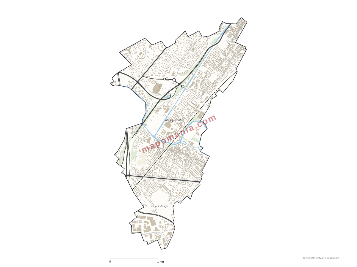 Carte de Wasquehal à personnaliser