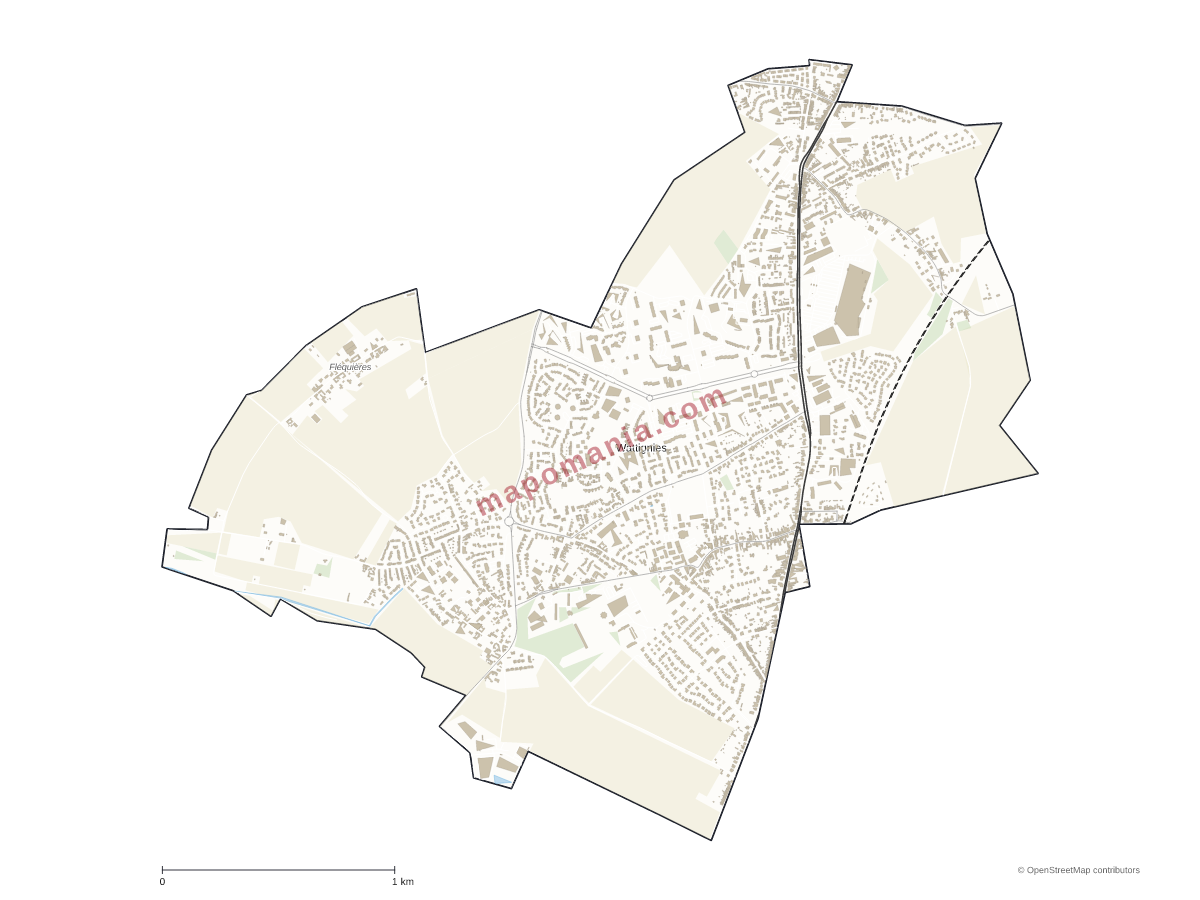 Carte de Wattignies à personnaliser