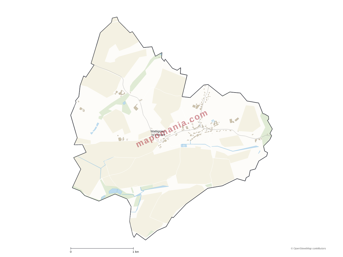 Carte de Wattignies-la-Victoire à personnaliser