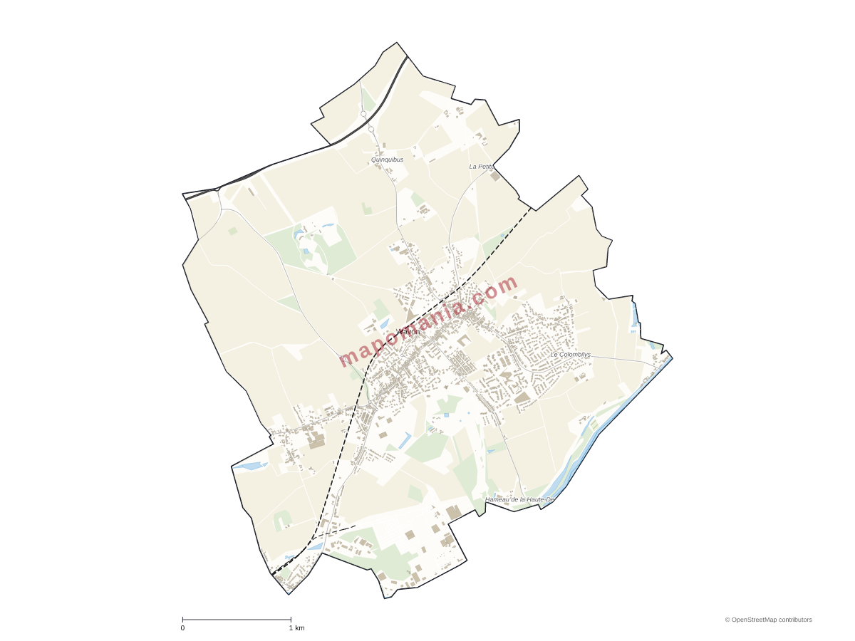 Carte de Wavrin à personnaliser