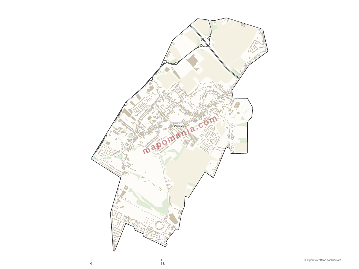 Carte de Waziers à personnaliser