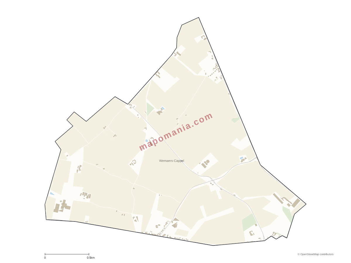 Carte de Wemaers-Cappel à personnaliser