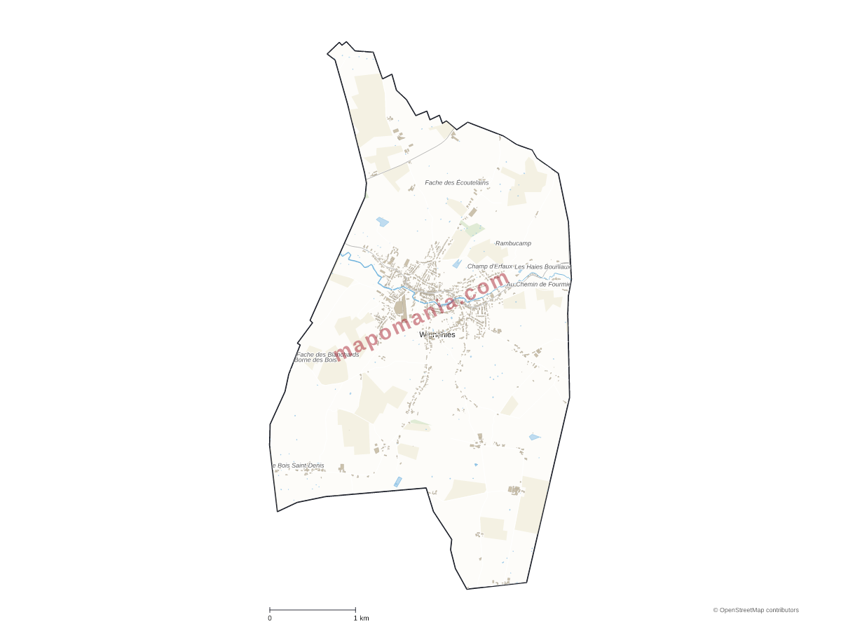 Carte de Wignehies à personnaliser