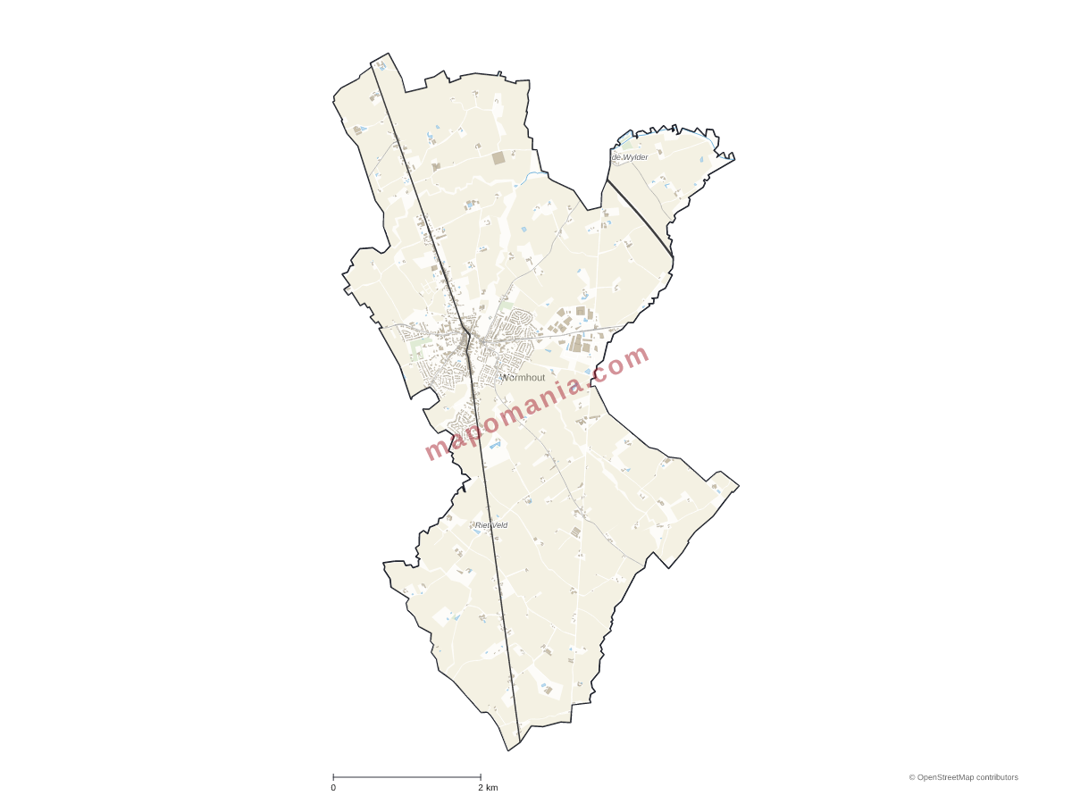 Carte de Wormhout à personnaliser