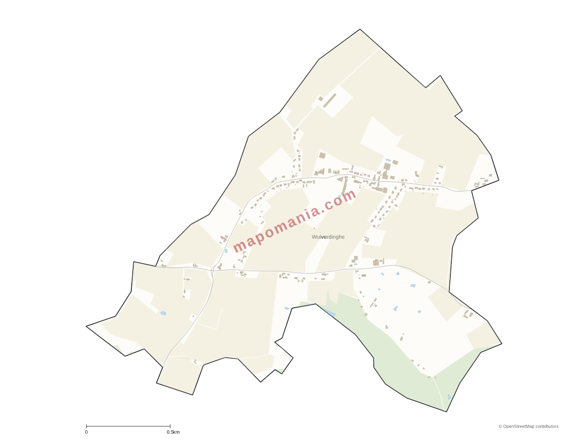 Carte de Wulverdinghe à personnaliser