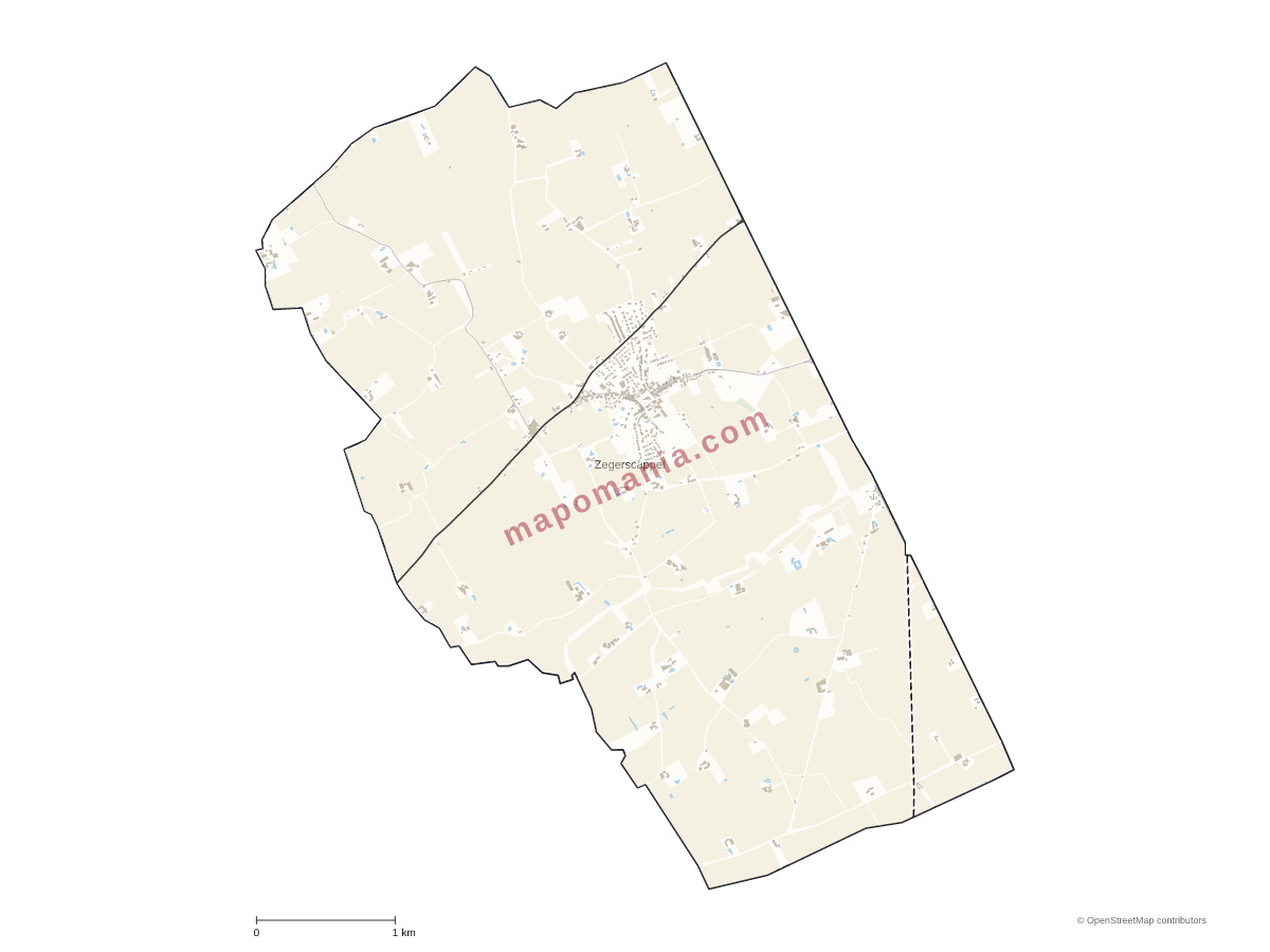Carte de Zegerscappel à personnaliser