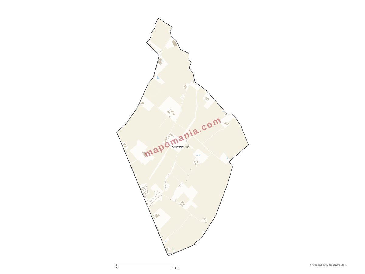 Carte de Zermezeele à personnaliser