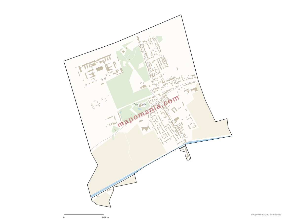 Carte de Zuydcoote à personnaliser