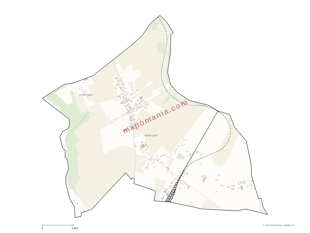Carte de Abancourt à personnaliser