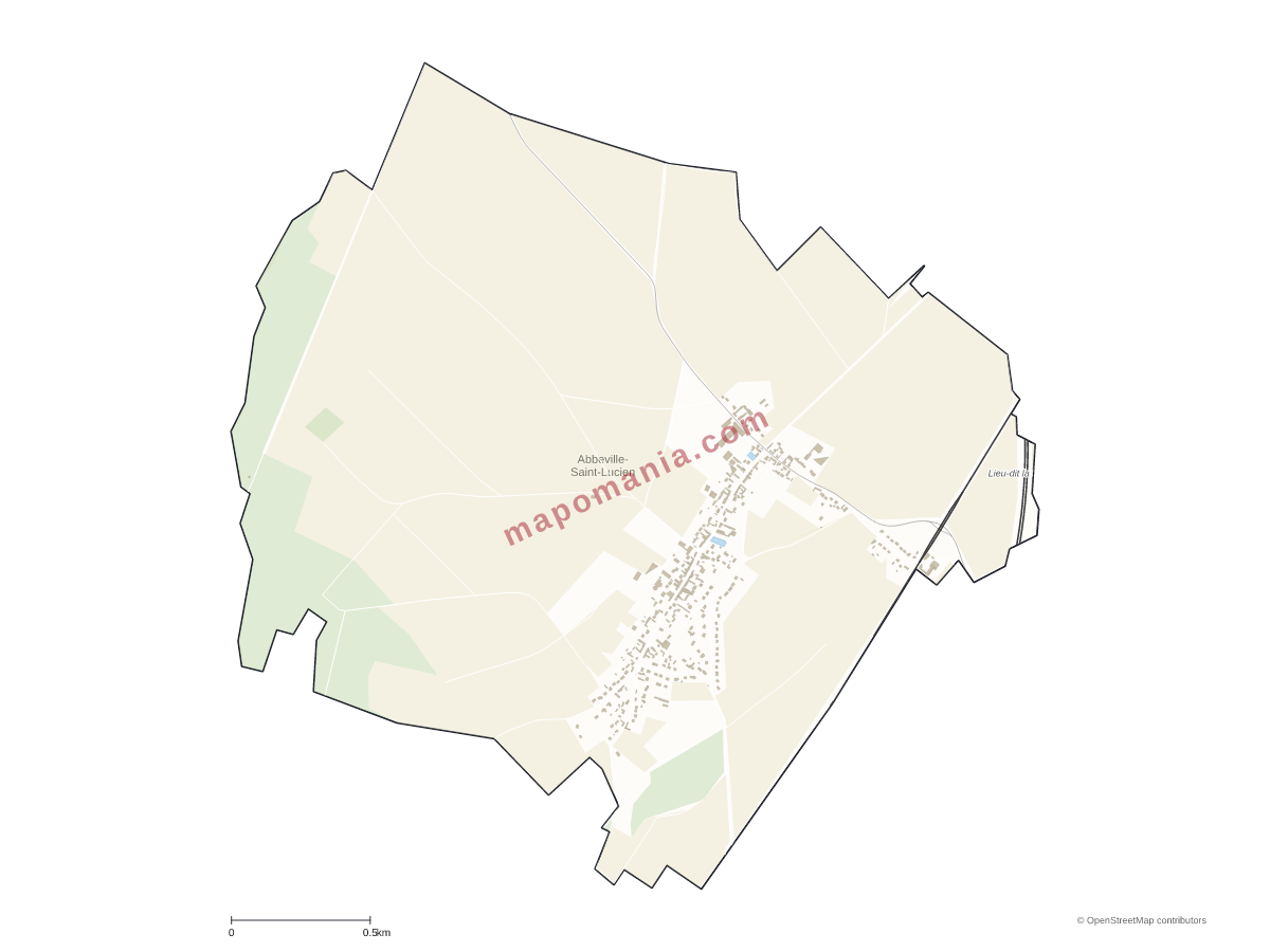 Carte de Abbeville-Saint-Lucien à personnaliser