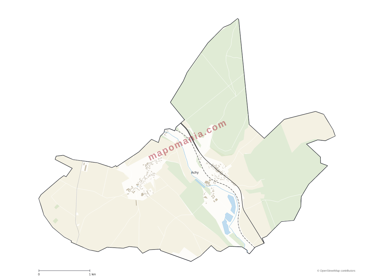 Carte de Achy à personnaliser