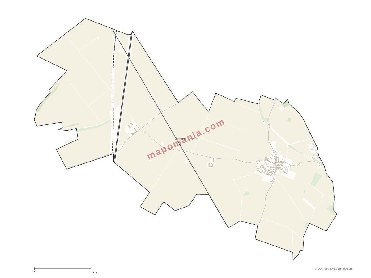 Carte de Antheuil-Portes à personnaliser