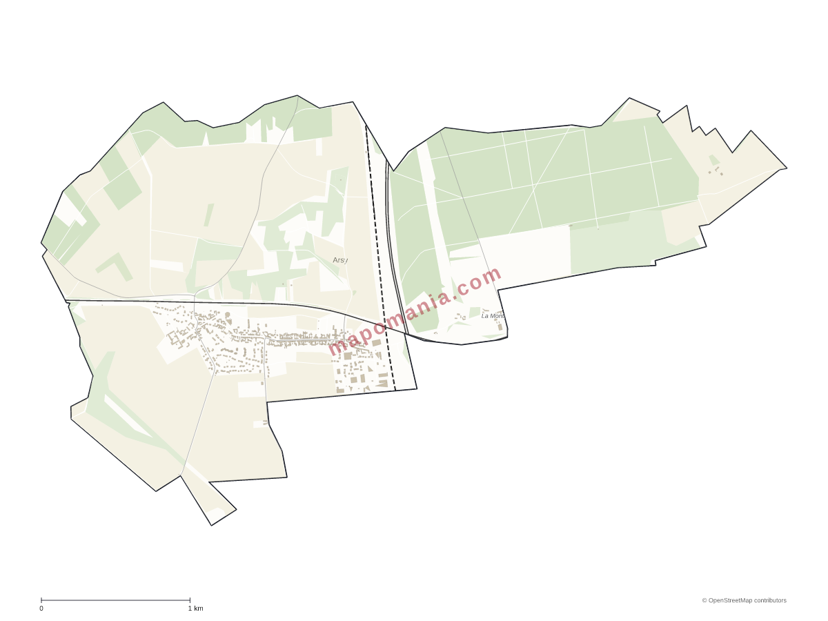 Carte de Arsy à personnaliser
