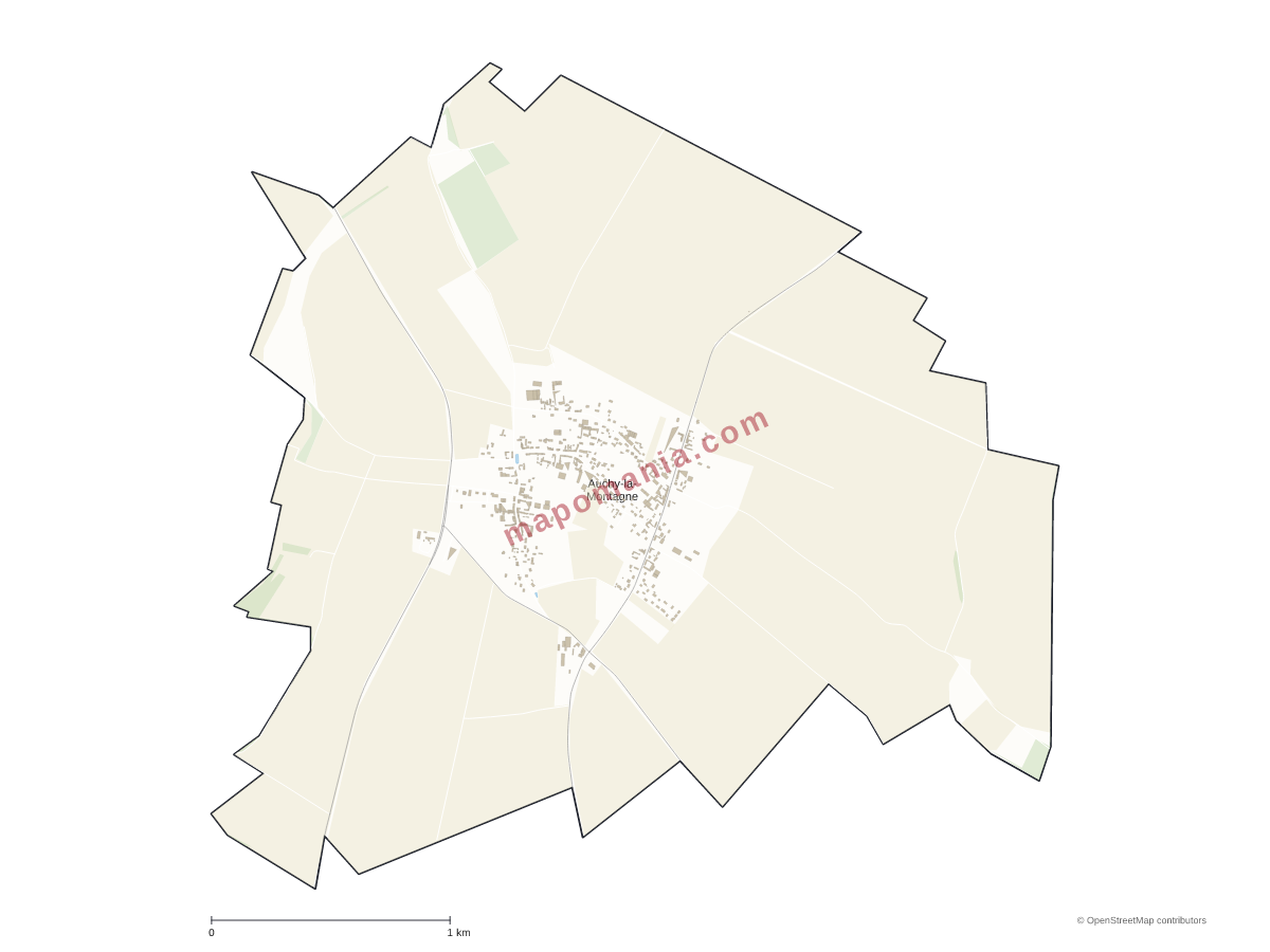 Carte de Auchy-la-Montagne à personnaliser