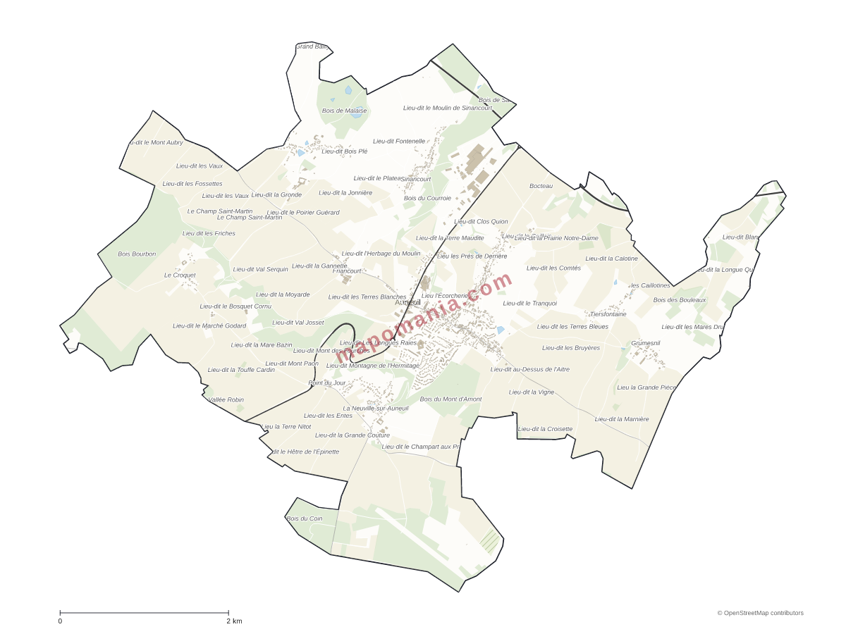 Carte de Auneuil à personnaliser