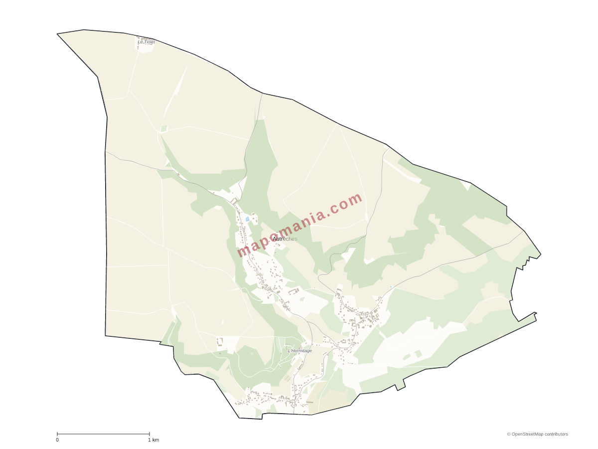 Carte de Autrêches à personnaliser