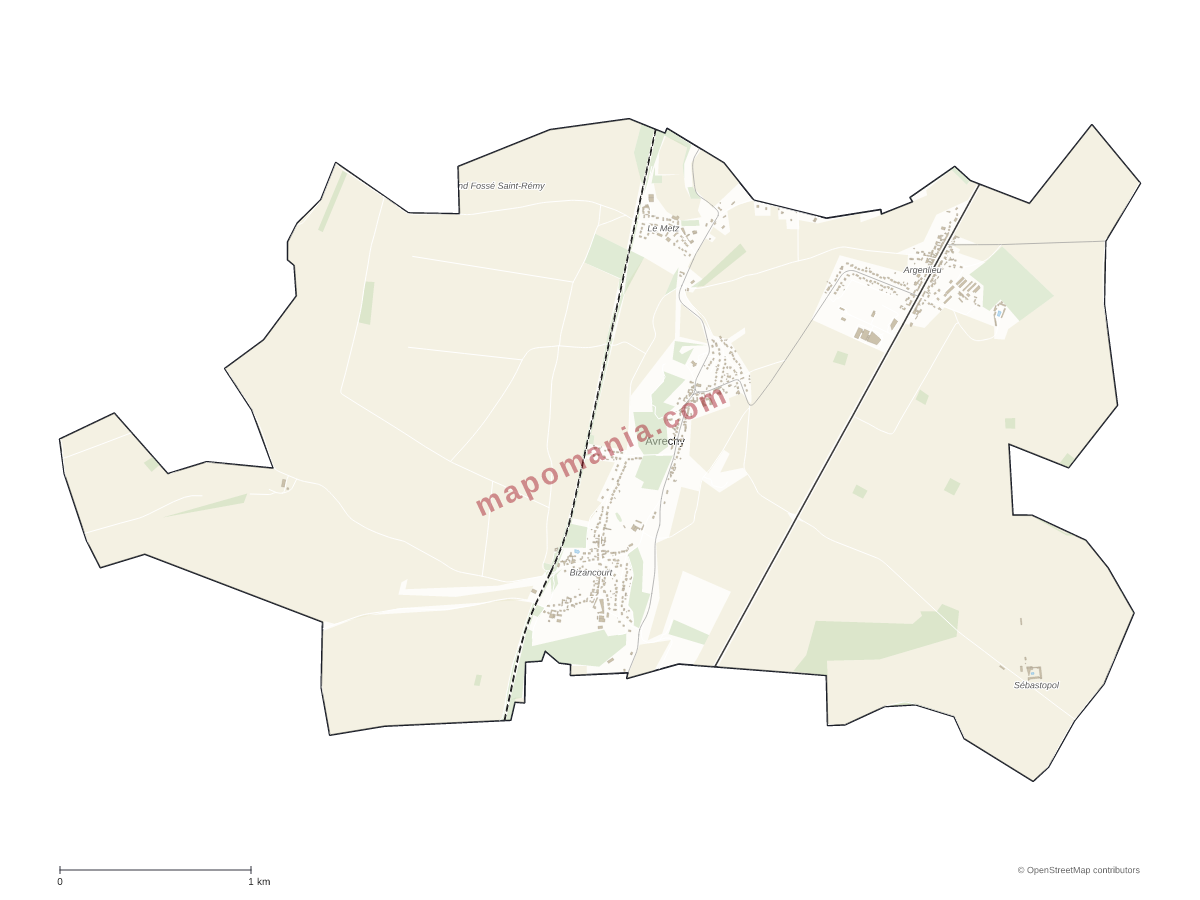 Carte de Avrechy à personnaliser