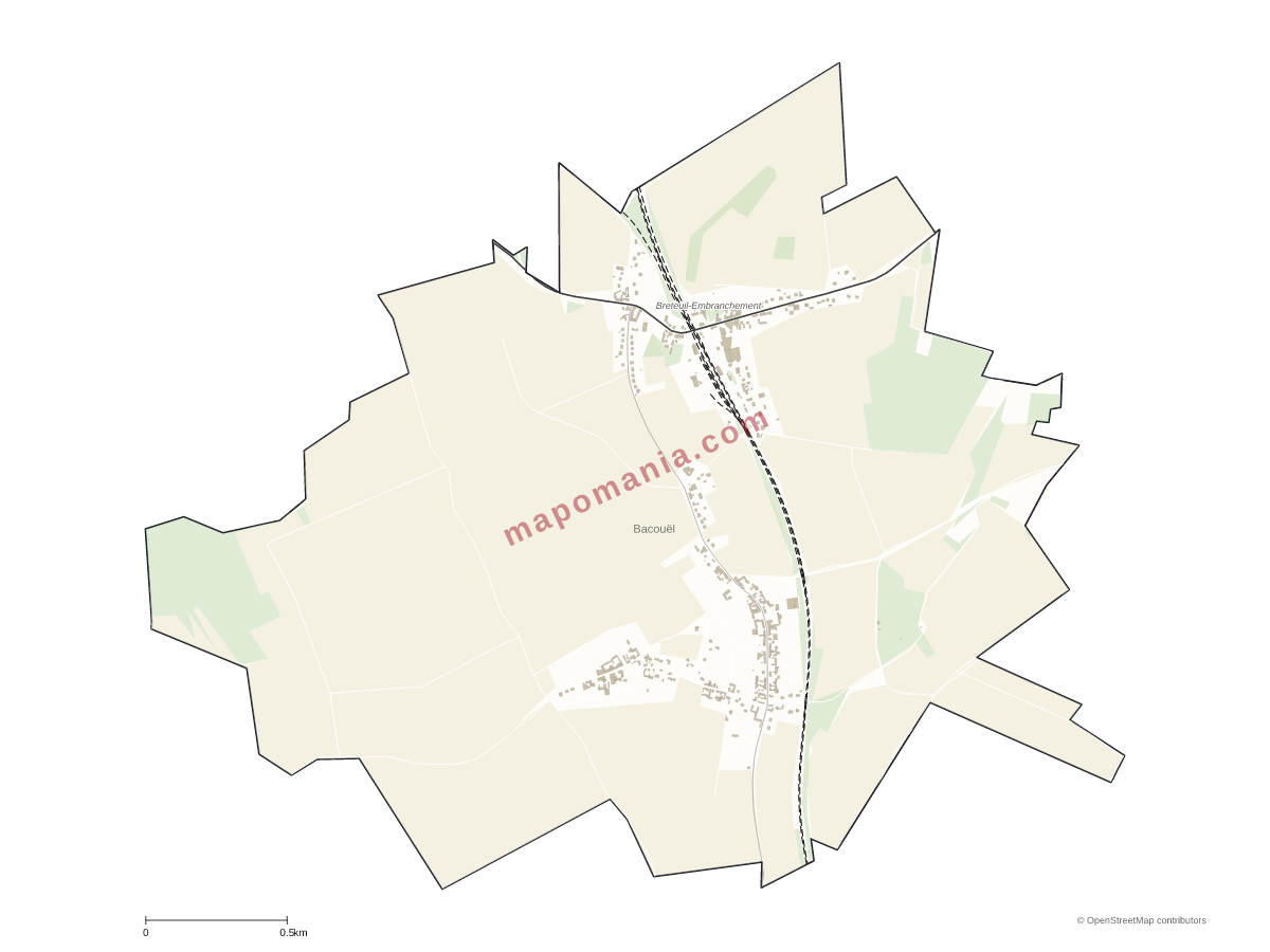 Carte de Bacouël à personnaliser