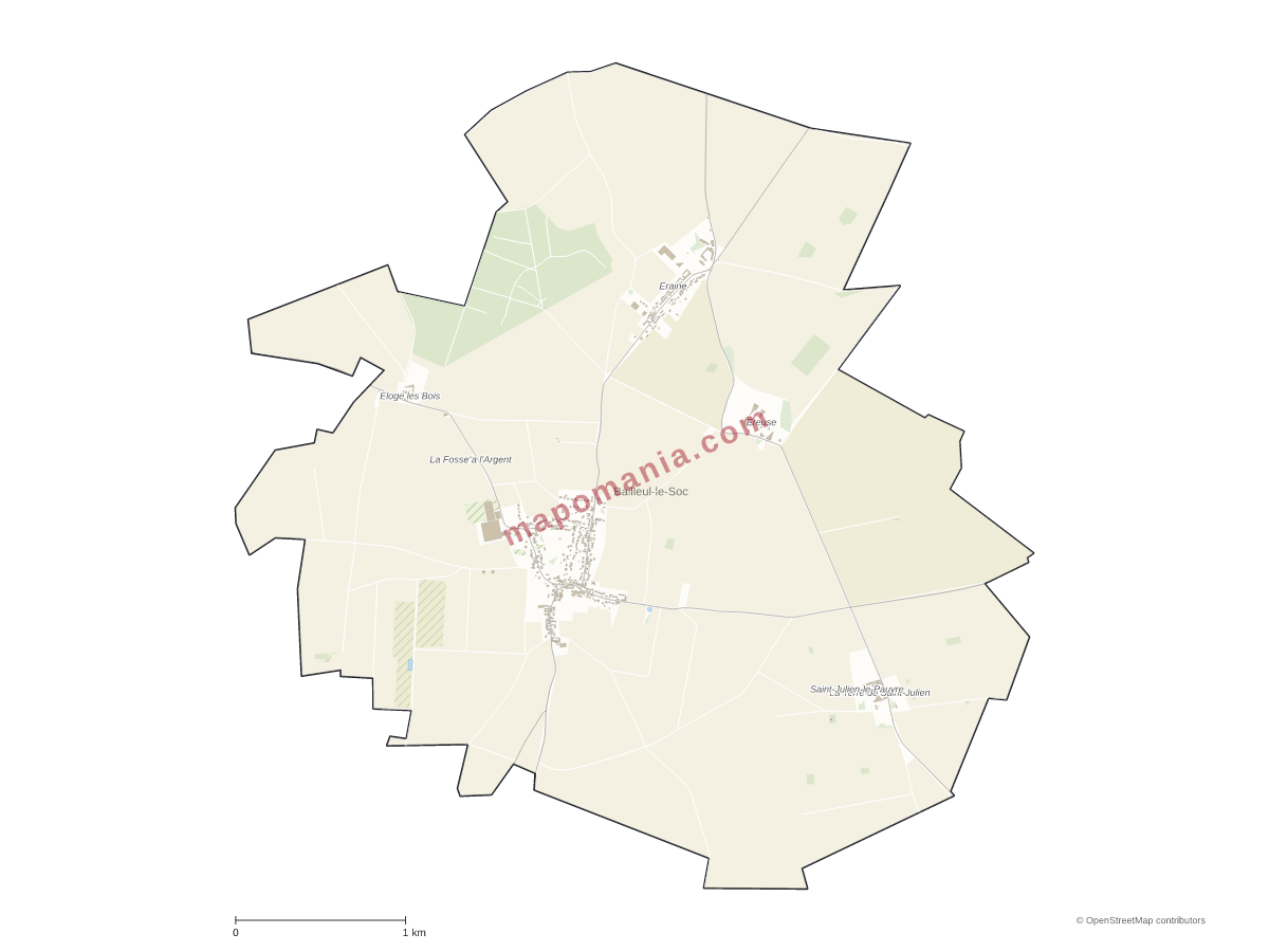 Carte de Bailleul-le-Soc à personnaliser