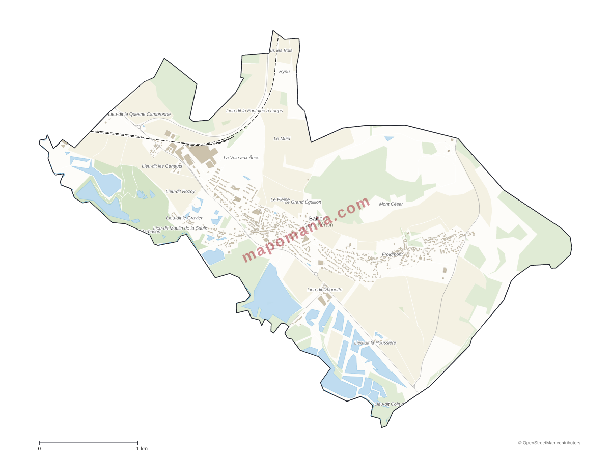 Carte de Bailleul-sur-Thérain à personnaliser