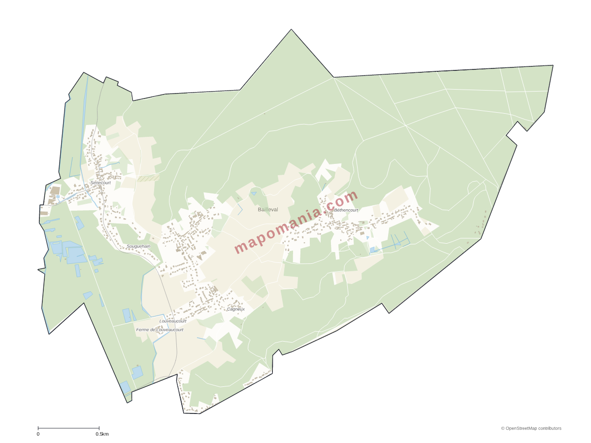 Carte de Bailleval à personnaliser