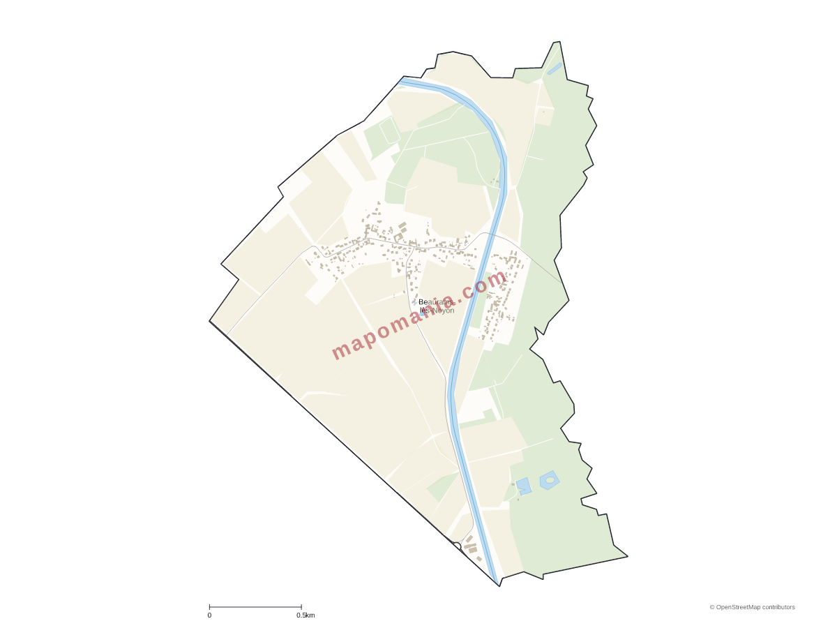 Carte de Beaurains-lès-Noyon à personnaliser