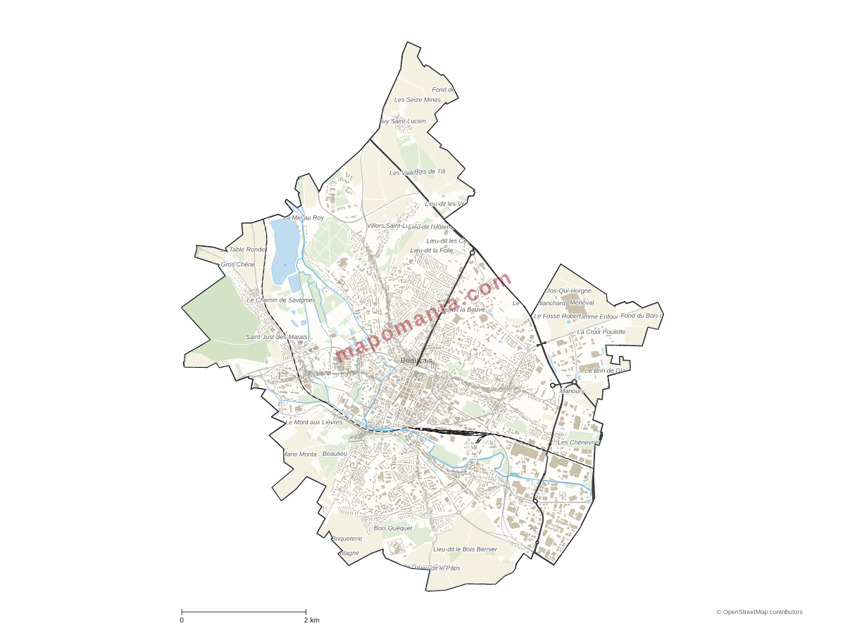 Carte de Beauvais à personnaliser