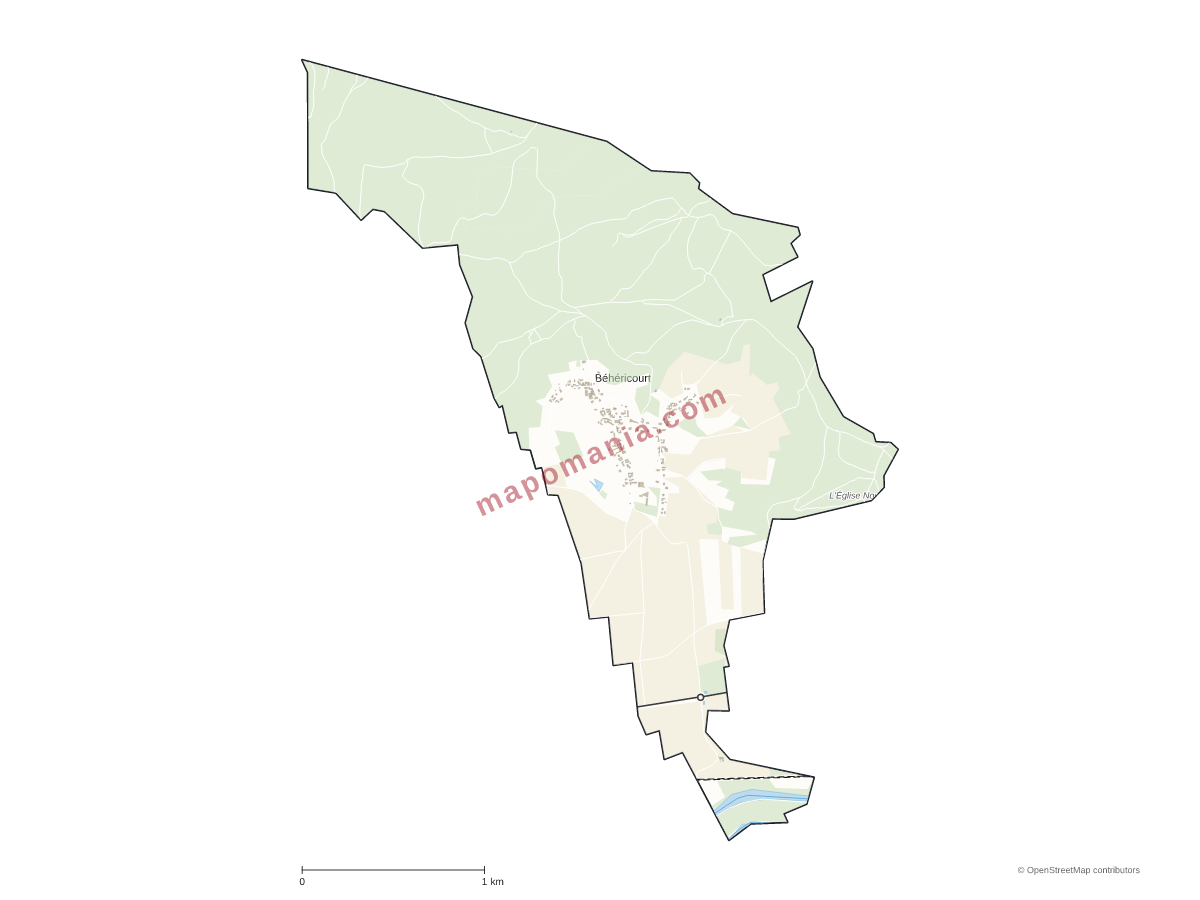 Carte de Béhéricourt à personnaliser