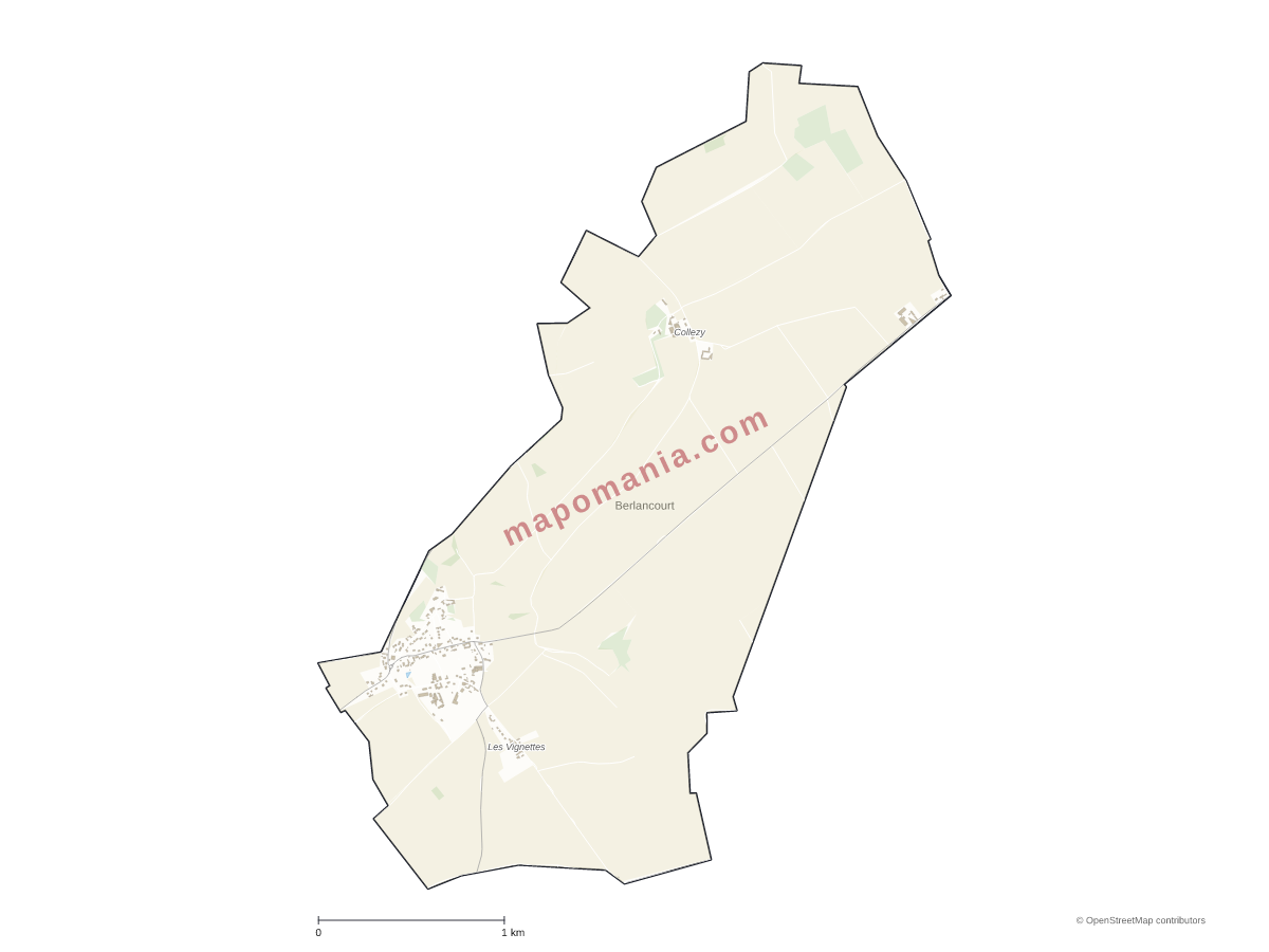 Carte de Berlancourt à personnaliser