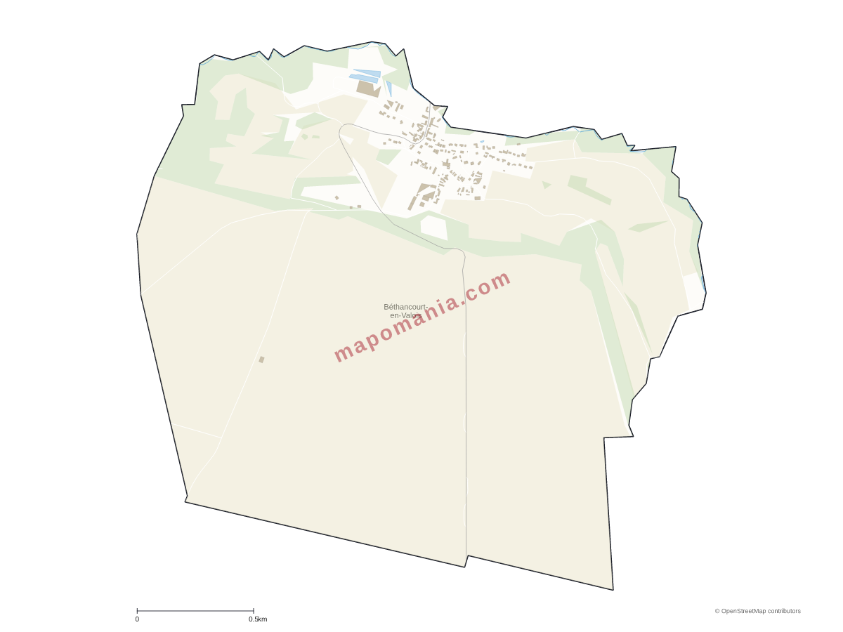 Carte de Béthancourt-en-Valois à personnaliser