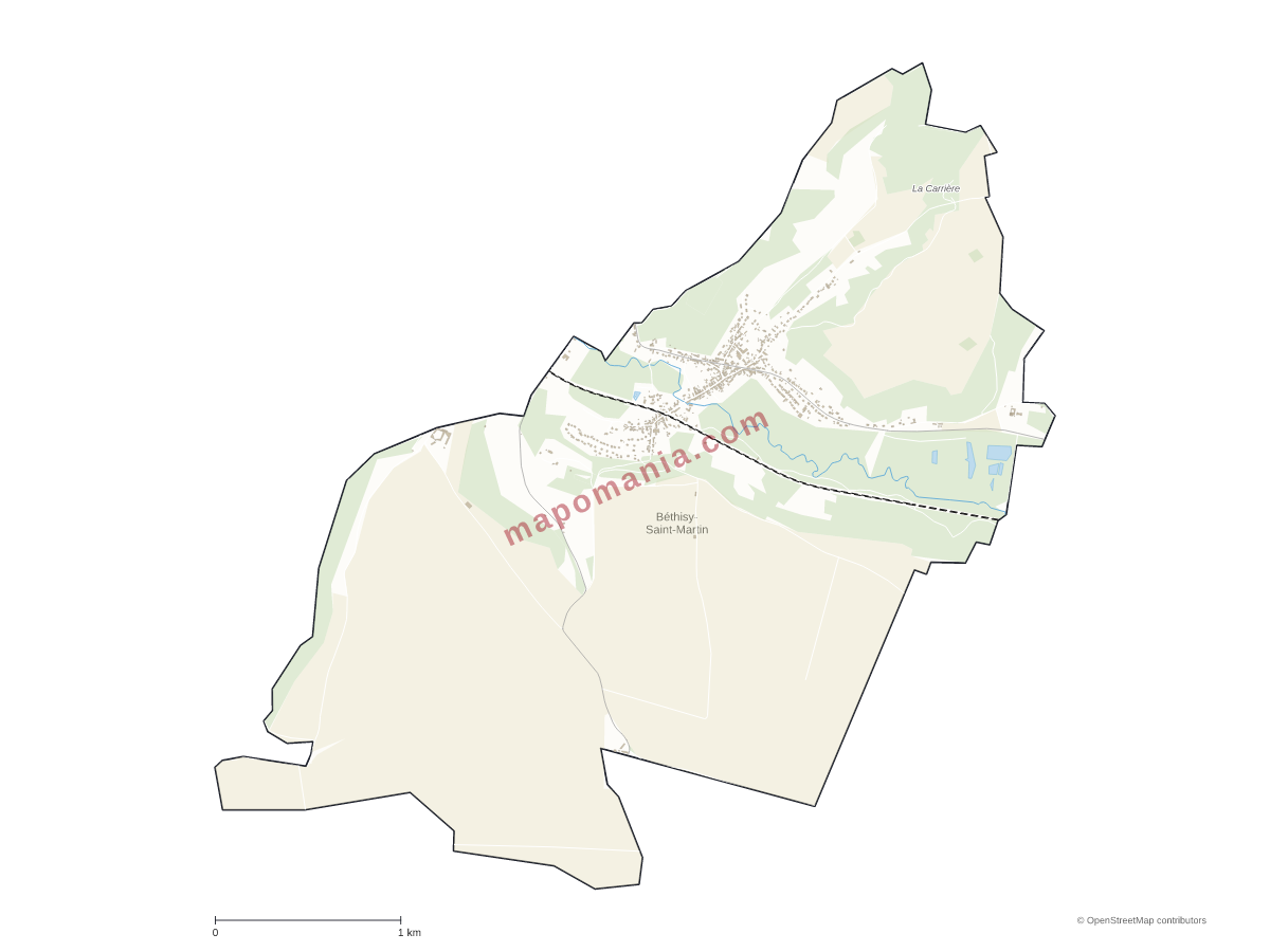 Carte de Béthisy-Saint-Martin à personnaliser