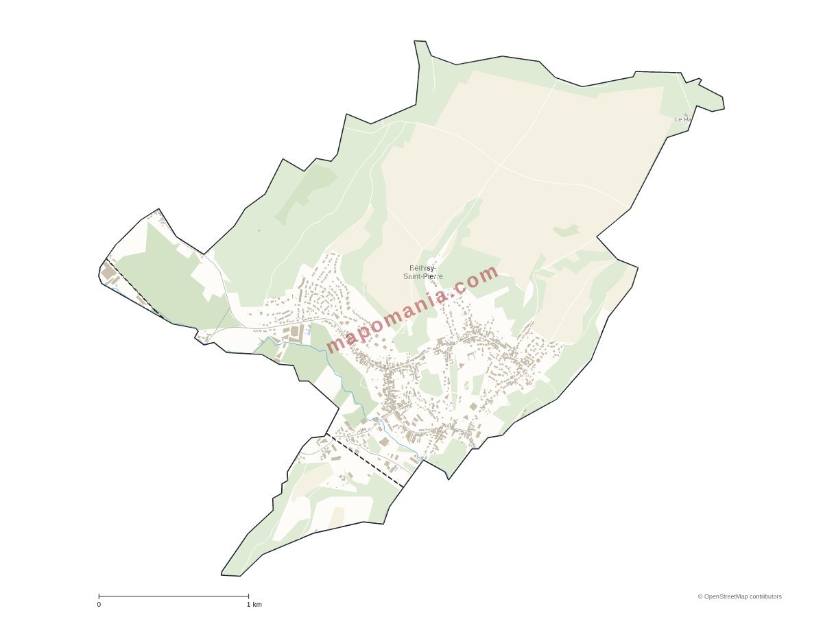 Carte de Béthisy-Saint-Pierre à personnaliser