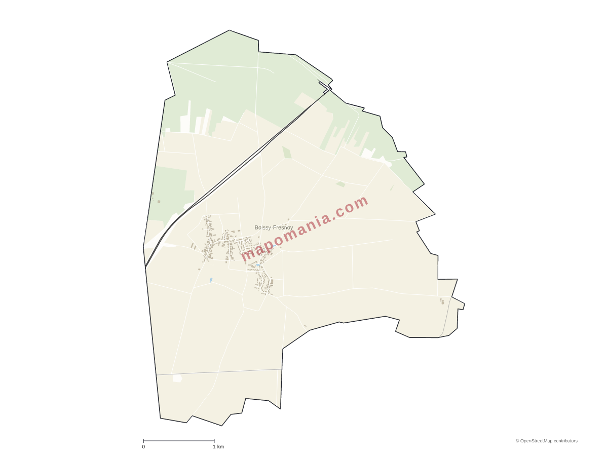 Carte de Boissy-Fresnoy à personnaliser