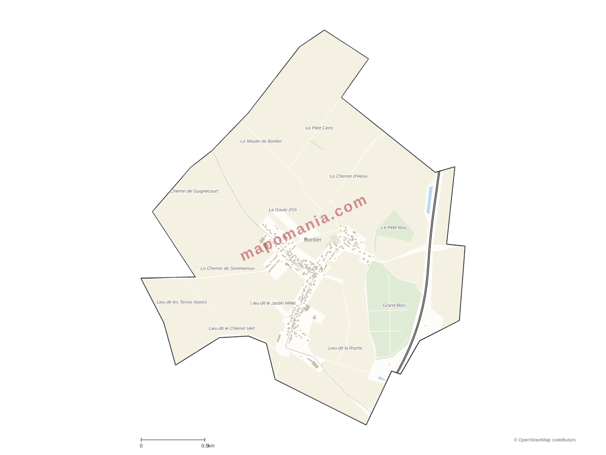 Carte de Bonlier à personnaliser