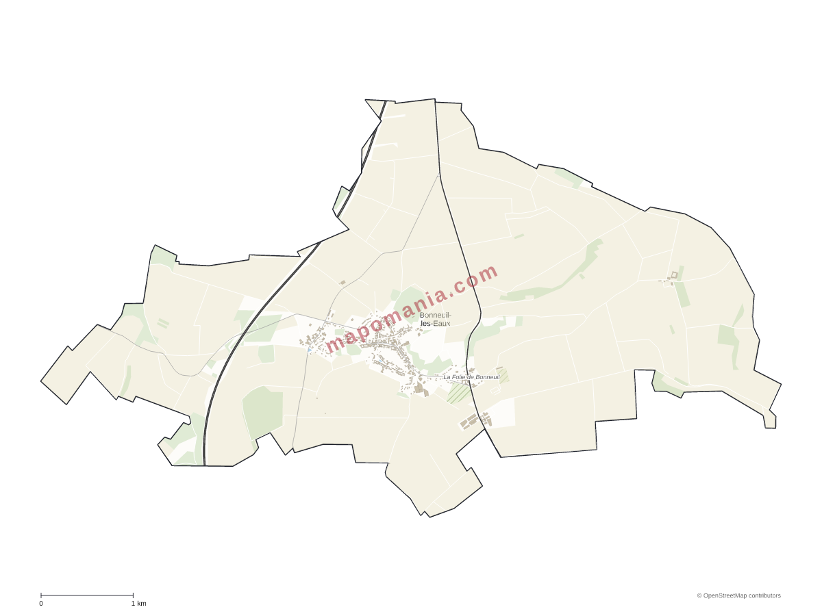 Carte de Bonneuil-les-Eaux à personnaliser