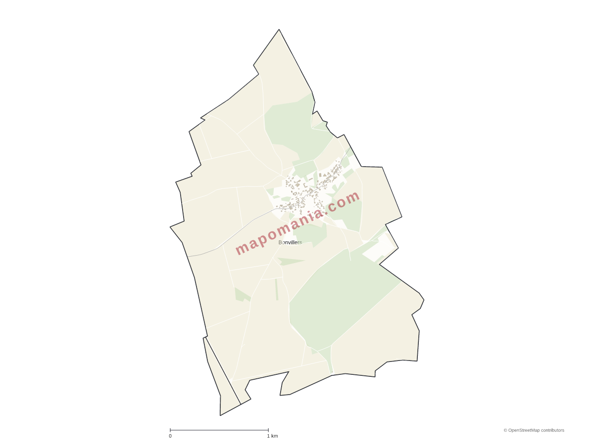 Carte de Bonvillers à personnaliser