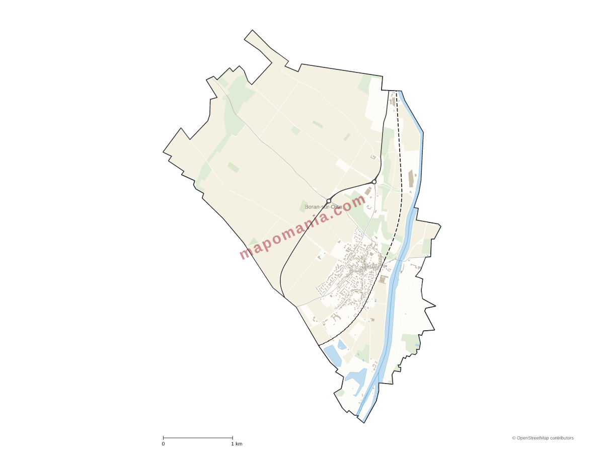 Carte de Boran-sur-Oise à personnaliser