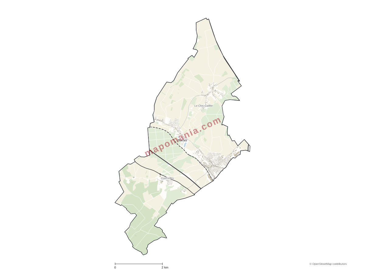 Carte de Bornel à personnaliser