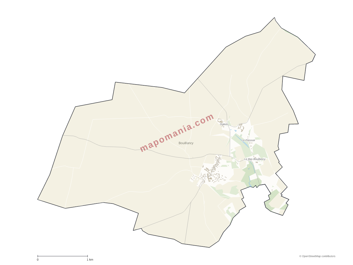 Carte de Bouillancy à personnaliser